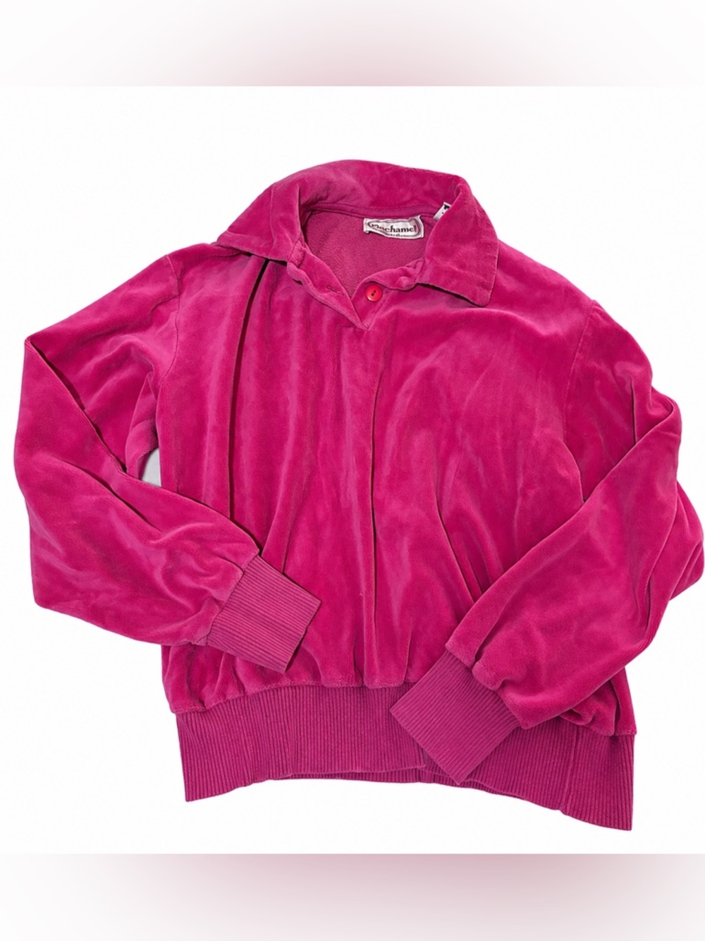 Vintage Bechamel Plush Jacket in Bright Pink